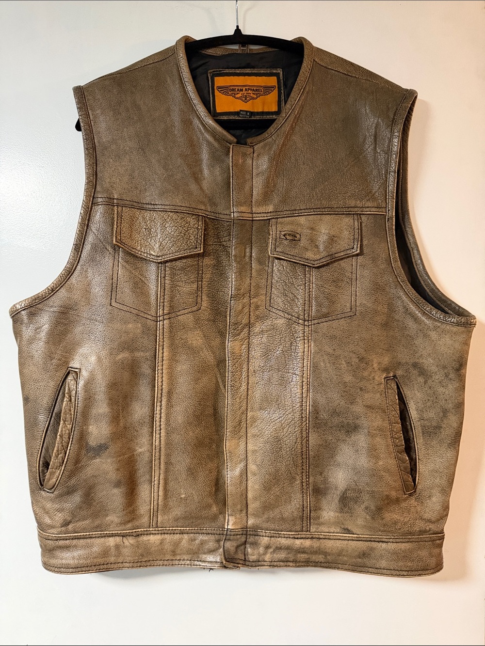 Brown Leather Vest - Men's